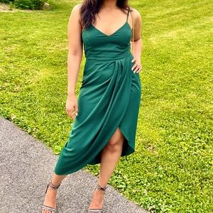 Lulus Reinette Dark Green Midi Dress (Used)